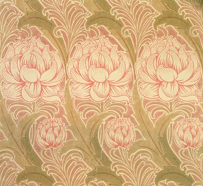 Taustakuvan on suunnitellut Voysey, Victorian tekijältä Charles Francis Annesley Voysey
