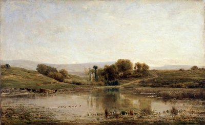 Lampi, 1858. tekijältä Charles Francois Daubigny