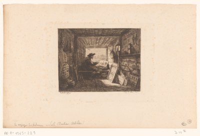 Taiteilijan studio Le bateau -työpaja Sarja, jossa on maisemia ja tapahtumia veden ympärillä (sarjan nimi) Matka ja bateau tekijältä Charles Francois Daubigny