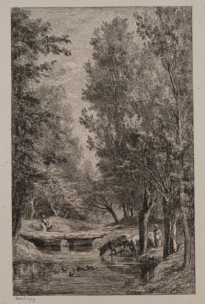 Brook in Val Mondois, n. 1862. tekijältä Charles Francois Daubigny
