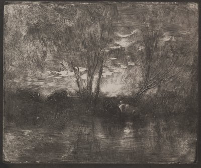 Lehmät juomapaikalla tekijältä Charles Francois Daubigny
