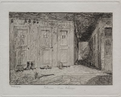 Majatalon sisustus, 1861. tekijältä Charles Francois Daubigny