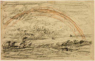 Maisema sateenkaaren kanssa tekijältä Charles Francois Daubigny