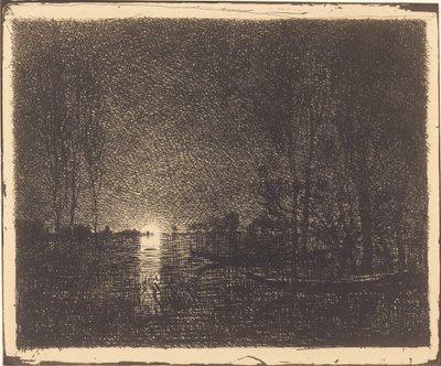 Kuutamoinen maisema tekijältä Charles Francois Daubigny