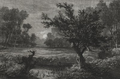Kuunnousu Andillyn laaksossa, 1845. tekijältä Charles Francois Daubigny