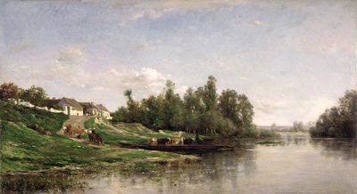 Jokikohtaus, 1859 tekijältä Charles Francois Daubigny