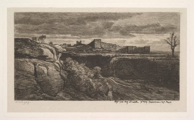Crémieux Isèren linnan rauniot, 1850. tekijältä Charles Francois Daubigny