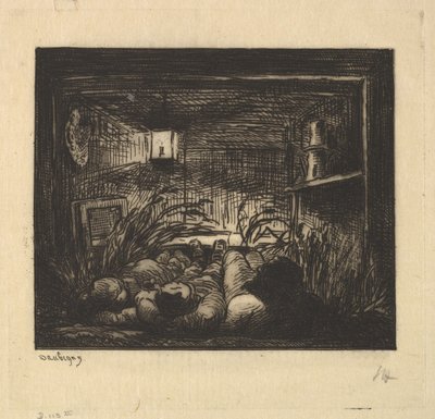 Nukkumassa veneessä, 1861. tekijältä Charles Francois Daubigny