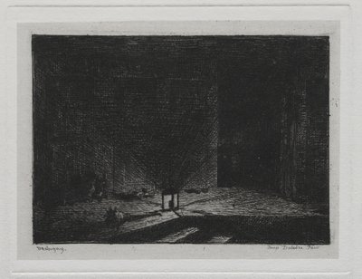 Veneretki: Majatalon sisustus Majatalon käytävä, 1861. tekijältä Charles Francois Daubigny