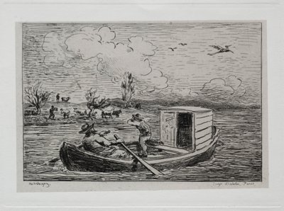 Laivamatka: Le Mot de Cambronne Slanging Match, 1861. tekijältä Charles Francois Daubigny