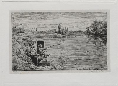 Veneretki: Mökkipoikakalastus, 1861. tekijältä Charles Francois Daubigny