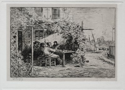 Veneretki: Lounas ennen laivaan menoa Asnièresissä tekijältä Charles Francois Daubigny