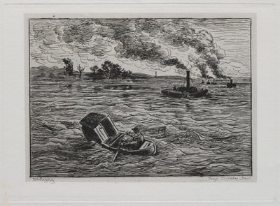 Venematka: Höyrylaivat tai Varo höyrylaivoja tekijältä Charles Francois Daubigny