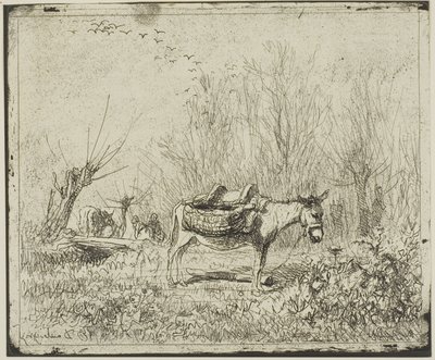 Aasi niityllä tekijältä Charles Francois Daubigny