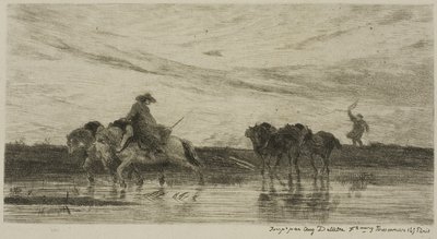 Drayn hevoset tekijältä Charles Francois Daubigny