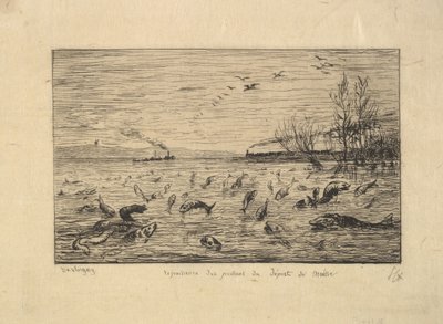 Kalat iloitsevat mökkipojan lähdöstä, 1861. tekijältä Charles Francois Daubigny