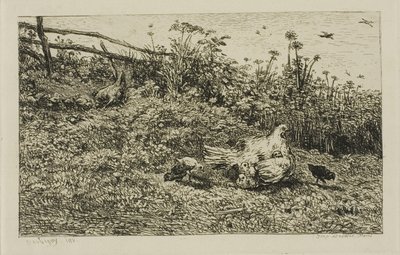 Kana ja hänen poikaset tekijältä Charles Francois Daubigny