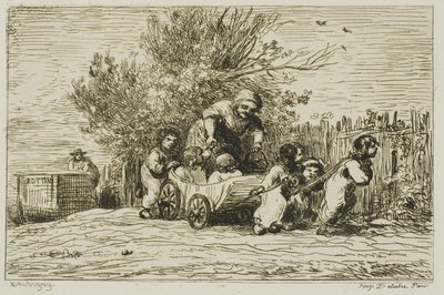 The Heritage of the Wagon (Lapset vaunun kanssa) tekijältä Charles Francois Daubigny