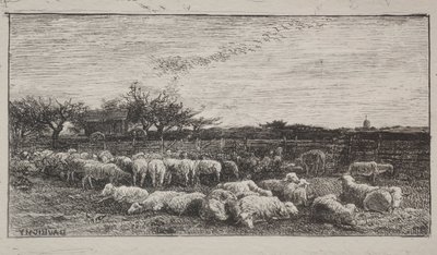 Suuri lammastarha, alkuperäinen jäljennös 1862, painettu 1921. tekijältä Charles Francois Daubigny