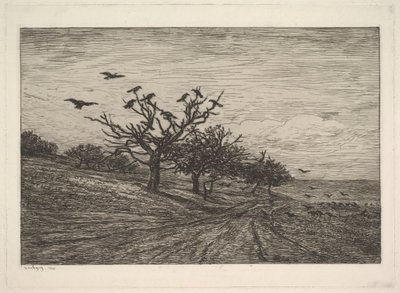 Puu täynnä varisia, 1867. tekijältä Charles Francois Daubigny