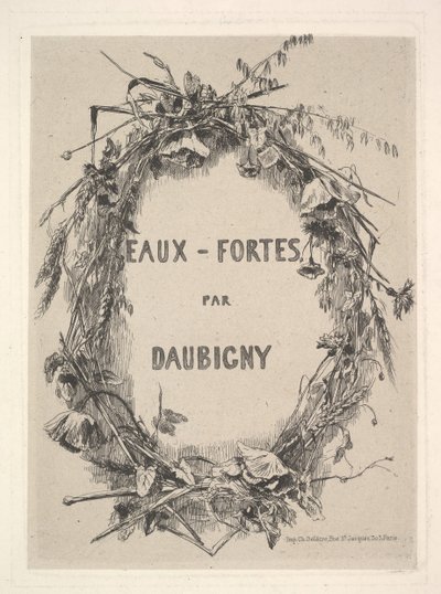 Wildflowers-seppele, nimi Eaux-Fortes par Daubignylle, 1850. tekijältä Charles Francois Daubigny