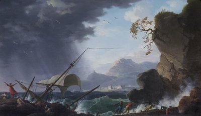 Hylky kiviisellä rannikolla tekijältä Charles François Grenier de Lacroix