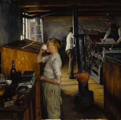 The Village Printing Shop, Haarlem, Alankomaat tekijältä Charles Frederic Ulrich