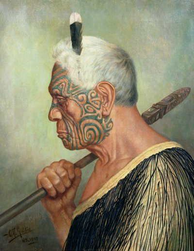 Maori soturi tekijältä Charles Frederick Goldie