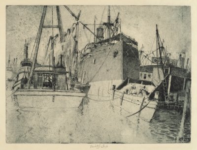 Chelsea Docks, Loading the Ship, 1907. tekijältä Charles Frederick William Mielatz