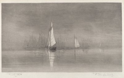 Nimetön satamakohtaus purjeveneiden kanssa, n. 1900. tekijältä Charles Frederick William Mielatz