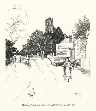 Boroughbridge, Isle of Athelney, Taunton (litografia) tekijältä Charles George Harper