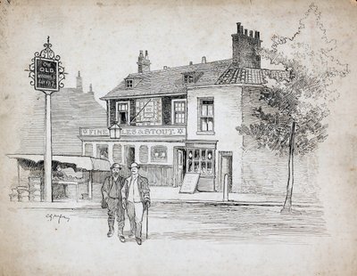 Old Windmill -pubi, 214-214 Chiswick High Road, Turnham Green, Lontoo, 1892-1933. tekijältä Charles George Harper