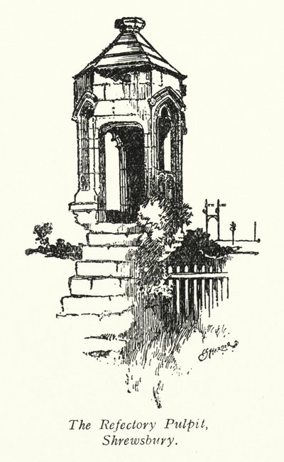 Refectory Pulpit, Shrewsbury (litografia) tekijältä Charles George Harper