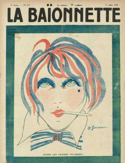 "La Baionnette" -sanomalehden kansi 31. heinäkuuta. tekijältä Charles Gesmar