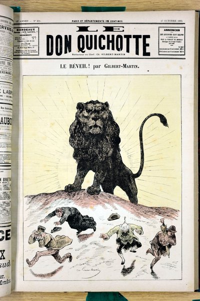 Kansi ""Le Don Quijote"", numero 591, värillinen satiirinen tekijältä Charles Gilbert Martin