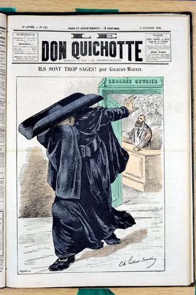 Kansi ""Le Don Quijote"", numero 121, värillinen satiirinen tekijältä Charles Gilbert Martin