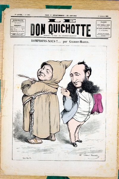 Kansi ""Le Don Quijote"", numero 330, värillinen satiirinen tekijältä Charles Gilbert Martin