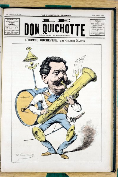 Kansi ""Le Don Quijote"", numero 474, värillinen satiirinen tekijältä Charles Gilbert Martin