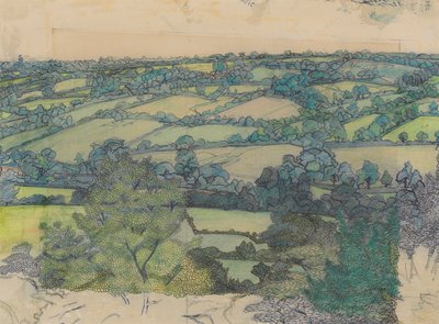 Applehayes, n. 1912 (kynä, värikynä, kynä ja sininen muste paperille) tekijältä Charles Ginner