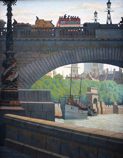 Old Waterloon silta (öljy) tekijältä Charles Ginner
