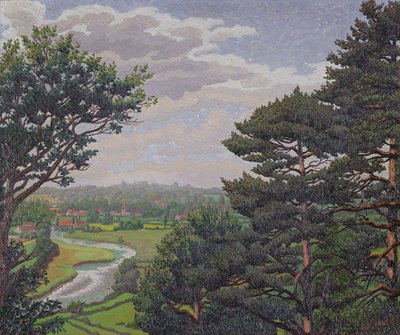 Avon-joki, lähellä Salisburya (öljy kankaalle) tekijältä Charles Ginner