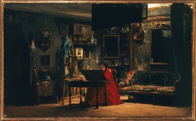 Prinsessa Mathilde (1820-1904) ateljeessaan, rue de Courcelles, noin 1860 (öljy kankaalle). tekijältä Charles Giraud