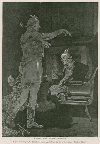 Kuvitus Charles Dickensin joululaululle tekijältä Charles Green