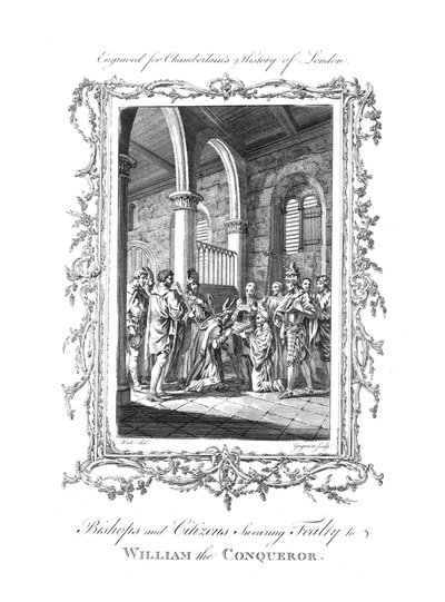 Piispat ja kansalaiset vannovat uskollisuutta William Valloittajalle., n. 1770. tekijältä Charles Grignion