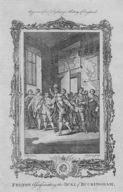 Felton murhaamassa Buckinghamin herttua, 1773. tekijältä Charles Grignion