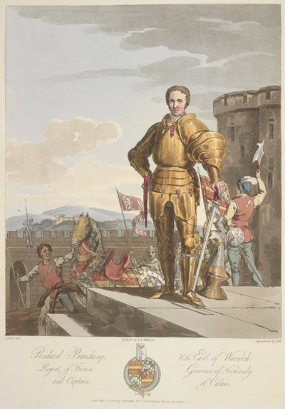Richard Beauchamp (1381-1439) Earl of Warwick, Anno 1439, kuva Sir Samuel Rush Meyrickin ja C.H. Smith, julkaistu 1815 (väri tekijältä Charles Hamilton (after) Smith