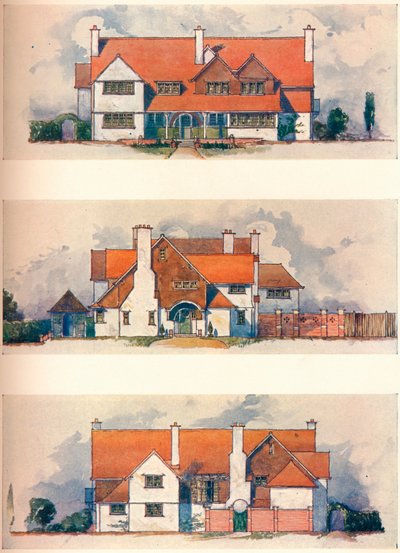 Talo Garden Cityssä, Letchworth, 1906 tekijältä Charles Harrison Townsend