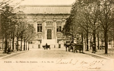 Postikortti/Palais de Justice/Pariisi/Seine/Ile de France/Ranska tekijältä Augustus Kollner