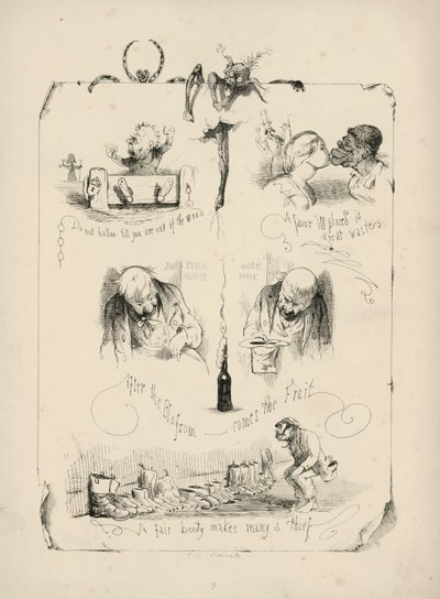 Sivu kirjasta Sananlaskut kuvien kera, kirjoittanut Charles H Bennett tekijältä Charles Henry (after) Bennett