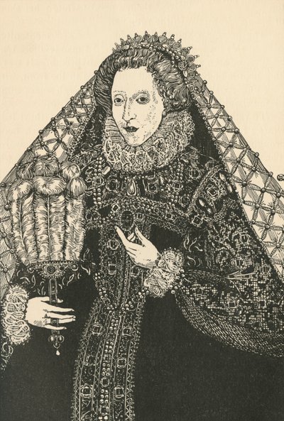 Muotokuva kuningatar Elisabetista, 1931 tekijältä Charles Henry Bourne Quennell
